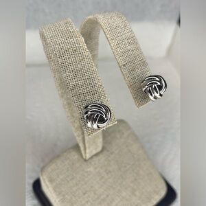 Genuine 925 Silver Love Knot Earrings – High Polish